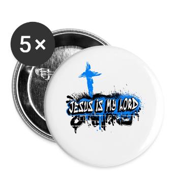 Le design de Jésus est mon seigneur - Lot de 5 grands badges (56 mm) - blanc - Devant