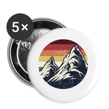 VTT VTT VTT Descente - Lot de 5 grands badges (56 mm) - blanc - Devant