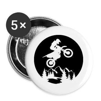 Motocross Biking Gift Motorcycle Downhill Biker - Buttons large 2.2''/56 mm (5-pack) - white - Front