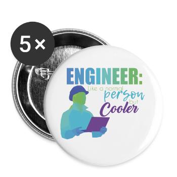 Engineer Engineer Technician Electrical Engineering Mechanical Engineering - Buttons large 2.2''/56 mm (5-pack) - white - Front