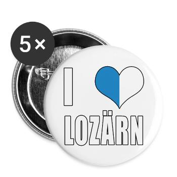 i love Lozärn Luzern Liebe Herz Schweiz Geschenk - Buttons groß 56 mm (5er Pack) - Weiß - Vorne