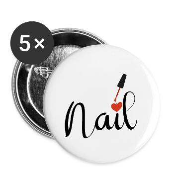 Nail rot - Buttons groß 56 mm (5er Pack) - Weiß - Vorne