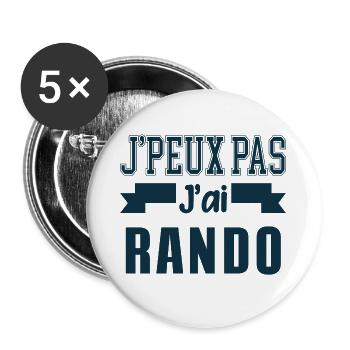 Je peux pas j'ai rando - Lot de 5 grands badges (56 mm) - blanc - Devant
