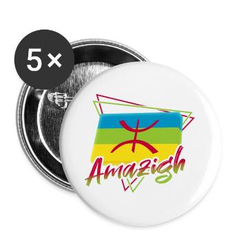 Amazigh - Buttons large 2.2''/56 mm (5-pack) - white - Front