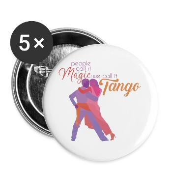 Tango Dance - Buttons large 2.2''/56 mm (5-pack) - white - Front