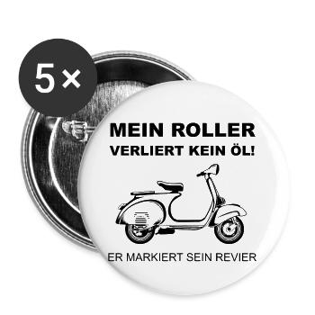 Roller - Buttons groß 56 mm (5er Pack) - Weiß - Vorne