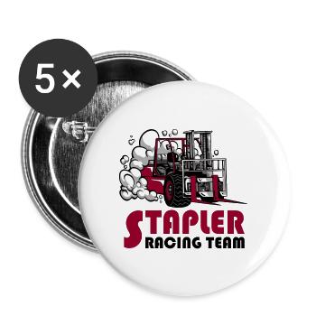 Stapler Racing Team - Lot de 5 grands badges (56 mm) - blanc - Devant
