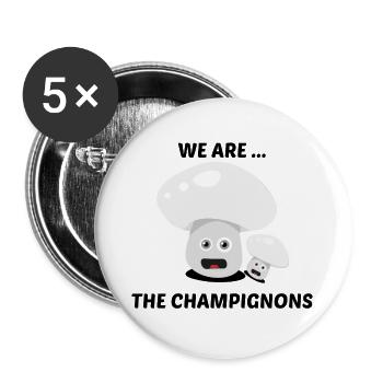 We are the Champignons - Buttons groß 56 mm (5er Pack) - Weiß - Vorne