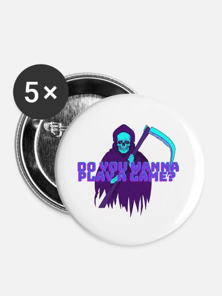 Grim Retro Reaper - Buttons groß 56 mm (5er Pack) - Weiß