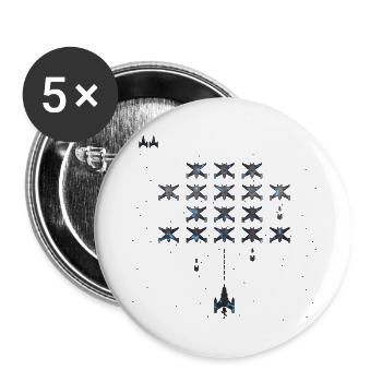 Old school gamer - Buttons large 2.2''/56 mm (5-pack) - white - Front