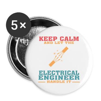 Lustiges Elektrotechnik-Zitat für Elektrotechnik - Buttons groß 56 mm (5er Pack) - Weiß - Vorne