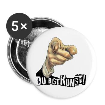 Jeder Mensch ist Kunst | DU BIST KUNST - Buttons groß 56 mm (5er Pack) - Weiß - Vorne