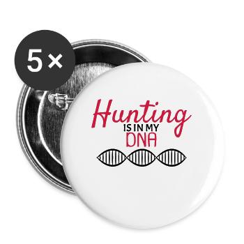 Die Jagd liegt in meiner DNA - Buttons groß 56 mm (5er Pack) - Weiß - Vorne