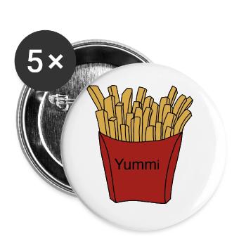 pommes yummy - Buttons large 2.2''/56 mm (5-pack) - white - Front