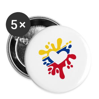 Colombie - Lot de 5 grands badges (56 mm) - blanc - Devant