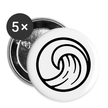 wave sea surfing surfer surfing - Buttons large 2.2''/56 mm (5-pack) - white - Front