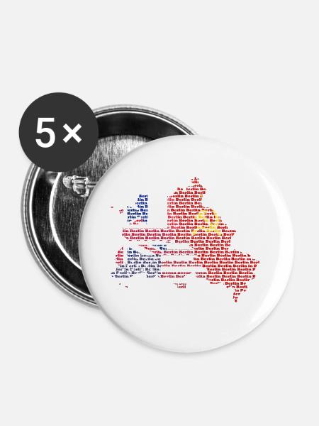 Berliner Sektoren - Buttons groß 56 mm (5er Pack) - Weiß