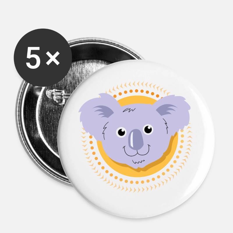 Kleiner Koala - Buttons groß 56 mm (5er Pack) - Weiß