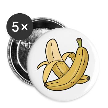 Banane - Buttons groß 56 mm (5er Pack) - Weiß - Vorne