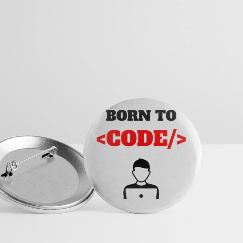 Born To Code Geborener Programmierer Software Geek Buttons groß 56 mm (5er Pack)