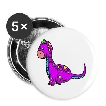 Dino - Buttons groß 56 mm (5er Pack) - Weiß - Vorne