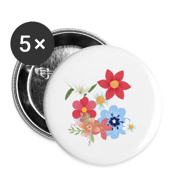 bouquet of flowers - Buttons large 2.2''/56 mm (5-pack) - white - Front