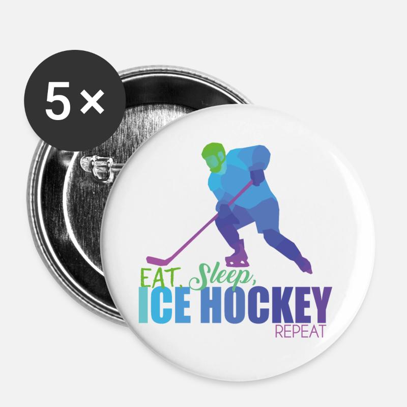 Ice hockey - Buttons large 2.2''/56 mm (5-pack) - white