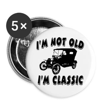 Voiture - Lot de 5 grands badges (56 mm) - blanc - Devant