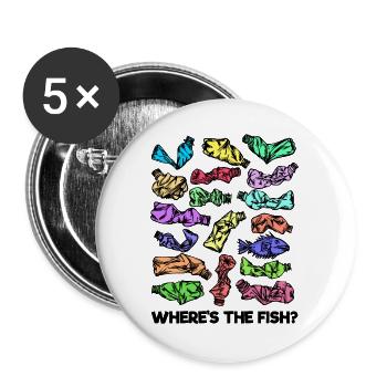 Umweltschäden Statement Umwelt Erde - Buttons groß 56 mm (5er Pack) - Weiß - Vorne