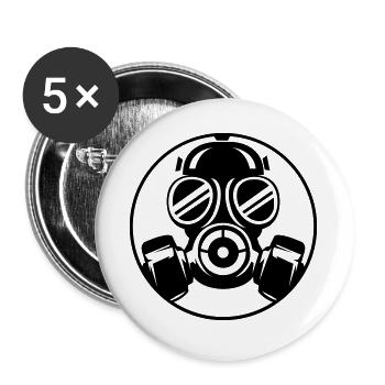 gas mask 01 - Buttons large 2.2''/56 mm (5-pack) - white - Front