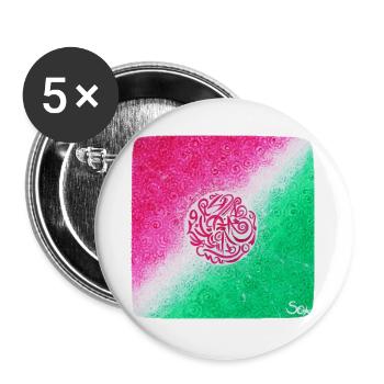 Guérison du chakra du cœur - Sonja Ariel von Staden - Lot de 5 grands badges (56 mm) - blanc - Devant