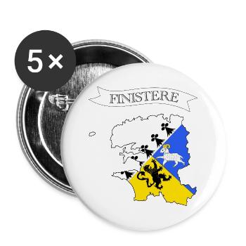 Ende des 20. - Buttons groß 56 mm (5er Pack) - Weiß - Vorne
