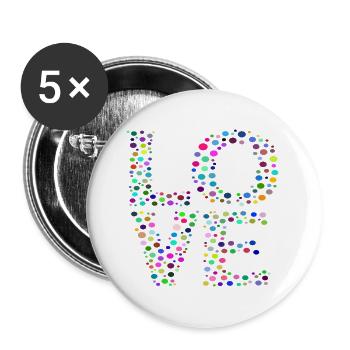 Liebe - Süßes Zitat - Buttons groß 56 mm (5er Pack) - Weiß - Vorne
