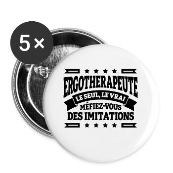 ERGOTHERAPEUTE LE SEUL LE VRAI - Lot de 5 grands badges (56 mm) - blanc - Devant