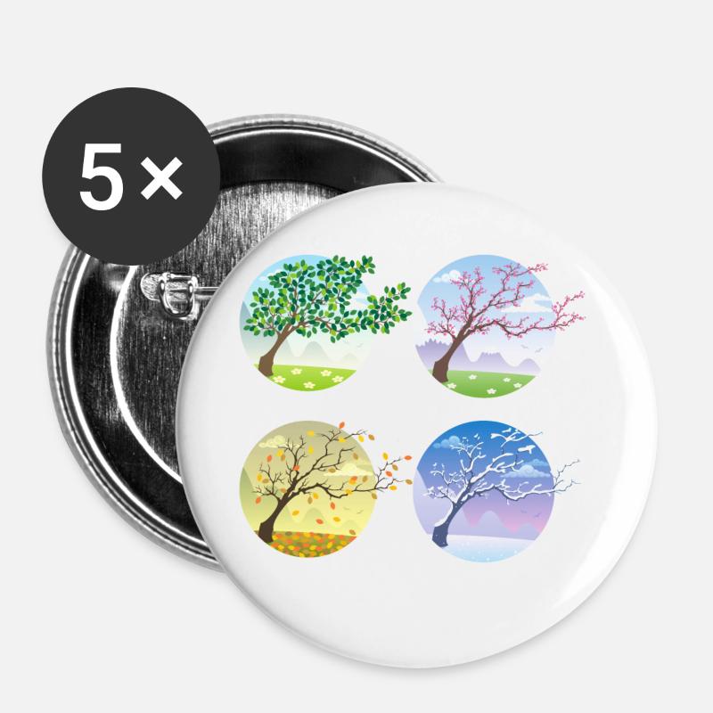 4 seasons - Buttons large 2.2''/56 mm (5-pack) - white