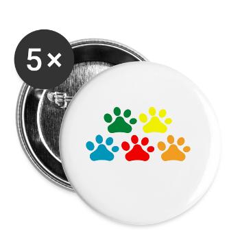 Chien chien - Lot de 5 grands badges (56 mm) - blanc - Devant