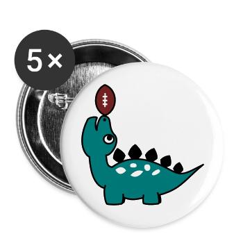 LittleFootballDino - Buttons groß 56 mm (5er Pack) - Weiß - Vorne