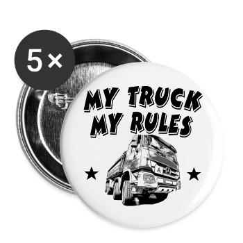 Camions - Lot de 5 grands badges (56 mm) - blanc - Devant