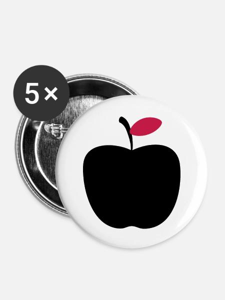 Black Apple - Buttons groß 56 mm (5er Pack) - Weiß
