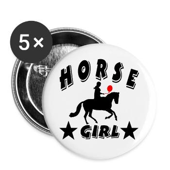 Pferd - Buttons groß 56 mm (5er Pack) - Weiß - Vorne