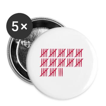 63 anniversaire liste-traits 63 ans - Lot de 5 grands badges (56 mm) - blanc - Devant
