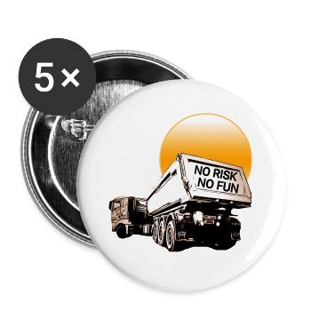 Camion - Lot de 5 grands badges (56 mm) - blanc - Devant