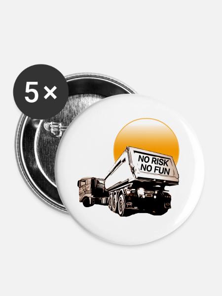 Truck - Buttons groß 56 mm (5er Pack) - Weiß