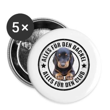 Dackel - Dachshund - Alles für den Dackel - Buttons groß 56 mm (5er Pack) - Weiß - Vorne