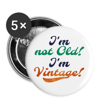 Alt Vintage Retro Statement - Buttons groß 56 mm (5er Pack) - Weiß - Vorne