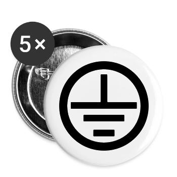 Electrician symbol electrical grounding - Buttons large 2.2''/56 mm (5-pack) - white - Front