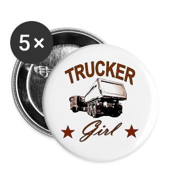 Camion - Lot de 5 grands badges (56 mm) - blanc - Devant