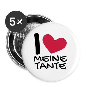 Ich liebe meine Tante - Buttons groß 56 mm (5er Pack) - Weiß - Vorne
