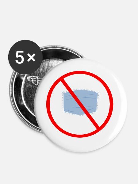 Maske - Buttons groß 56 mm (5er Pack) - Weiß