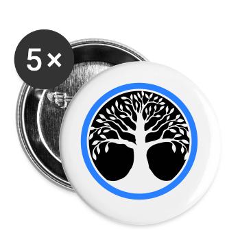 arbre de vie - Lot de 5 grands badges (56 mm) - blanc - Devant